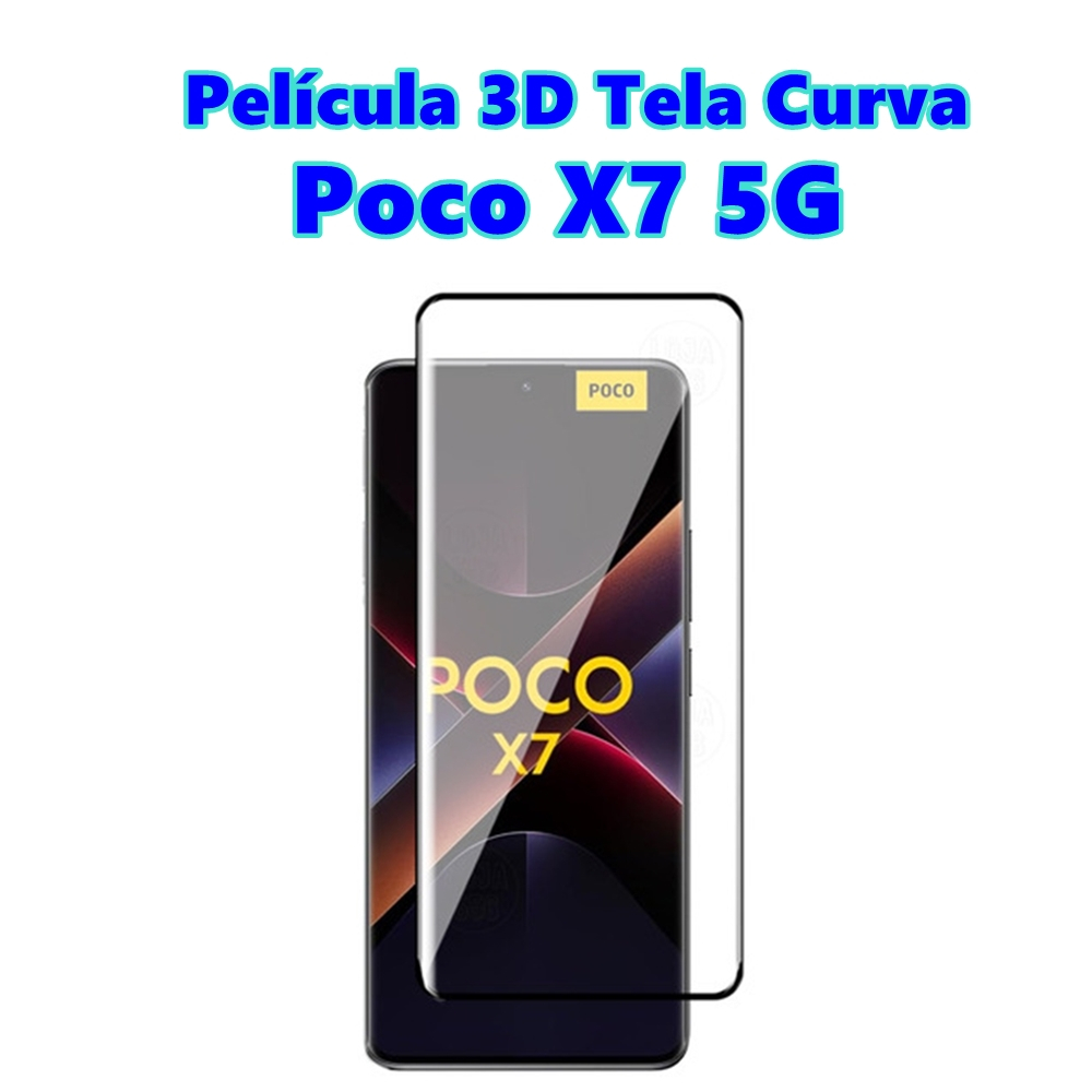 Película 3d Poco X7 5g Curvada Vidro Temperado 3D Tela Toda Full Cover Frontal Curva