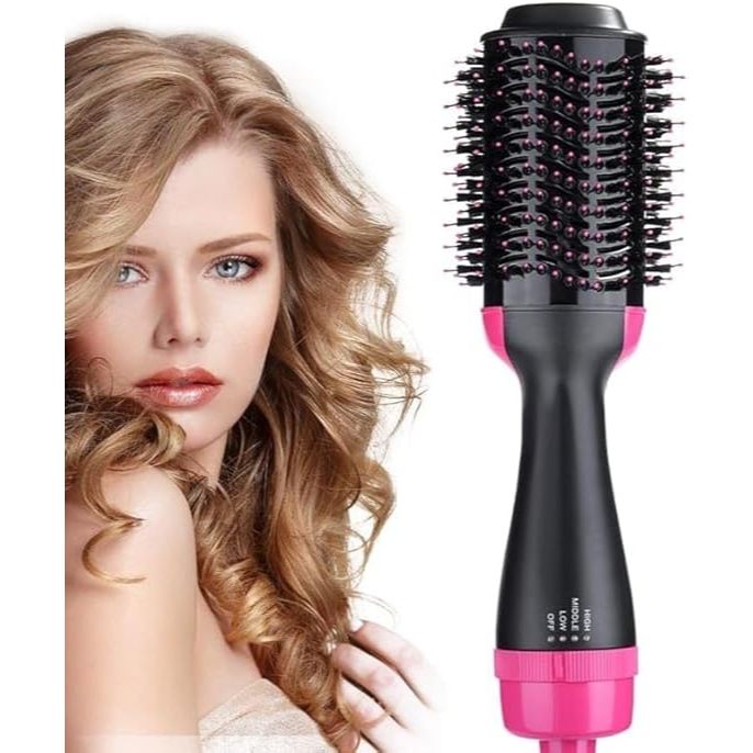 Escova Alisadora Modeladora Secadora Cabelo 3 em 1 Hair Styler Step One 127v Elétrica