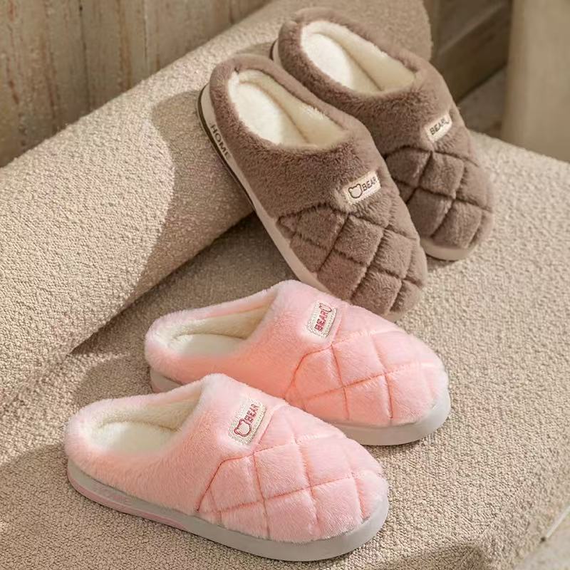 Pantufas de inverno unissex, macias, quentes, antiderrapantes e confortáveis ​​para usar em casa.