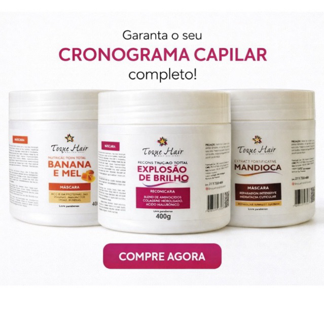 Cronograma Capilar Completo Hidratação Nutrição Reconstrução Profissional Cabelo Danificado Sem Friz