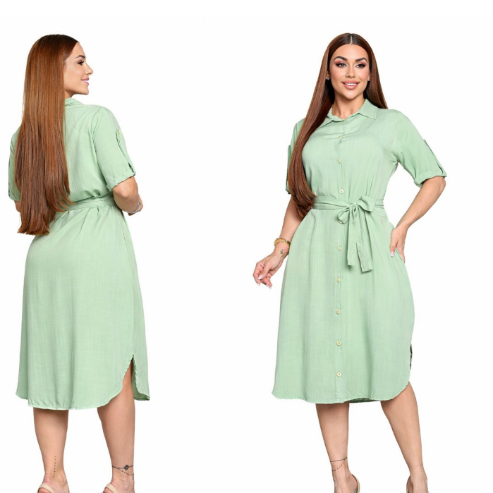 Chemise Midi Feminina Moda Evangélica Faixa Botões Frontais Confortável Tendencia 2026 Evangelica