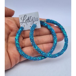 Brinco argola strass brilho lantejoulas exclusivo festas