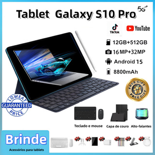 [Teclado e mouse gratuitos]  Tablet Galaxy  S10 Pro 12GB + 512GB de memória 8800mAh 5G Android Tablet 11,6 polegadas Dua em Oferta na Shopee