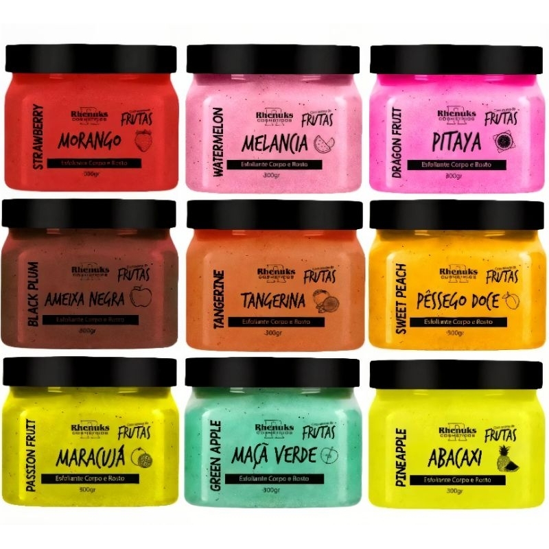 Kit Esfoliante Rhenuks Limpeza Profunda Rosto e Corpo Redutor de Oleosidade - 3 Unidades de 300g em Oferta na Shopee