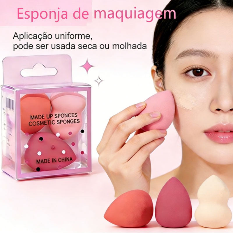 kit 3/9/18/36 Mini Esponja Esponjinha Para Maquiagem Gota Blender Rosto Base Corretivo Contorno