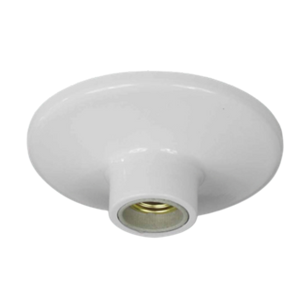 Plafonier Aluminio Sobrepor Redondo Soquete Porcelana 110V/220V