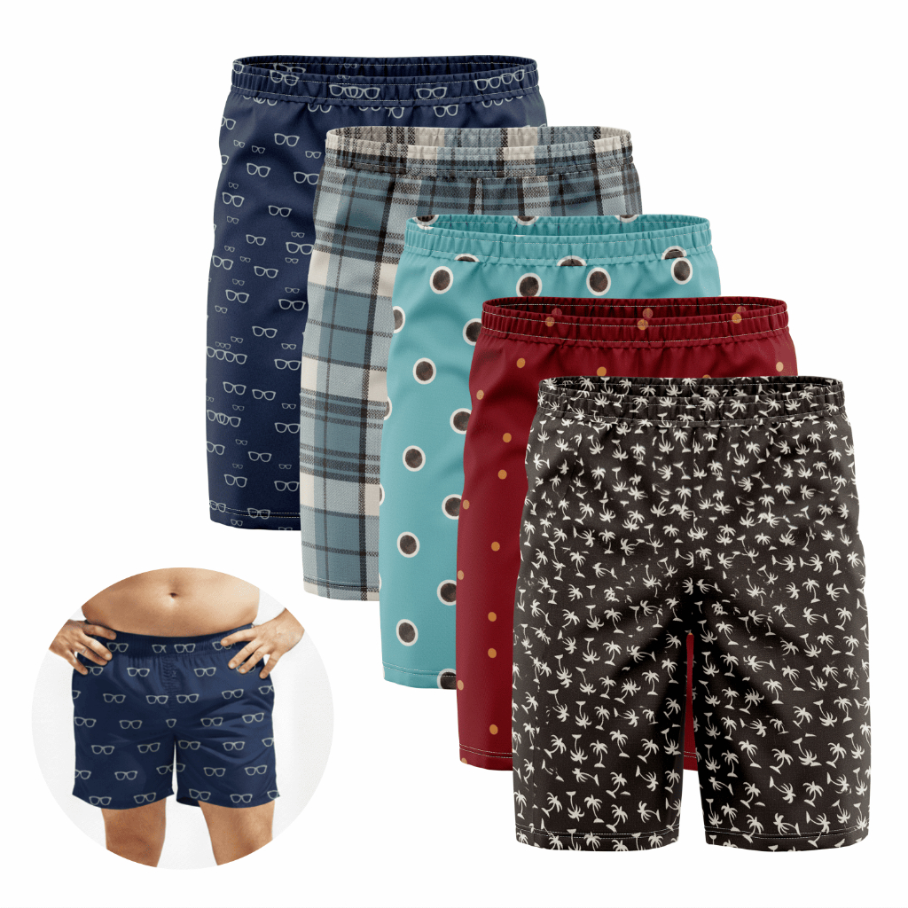 Kit 05 Cuecas Samba Canção Plus Size EXGG Masculino Extra Grande Liganete