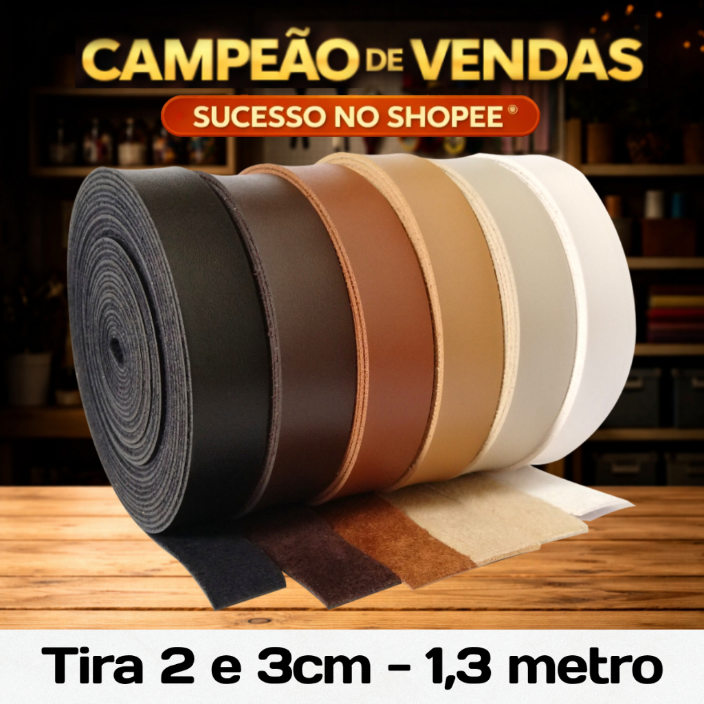 Tira de Couro Ecológico Montana de 1.3 metros de comprimento em Oferta na Shopee