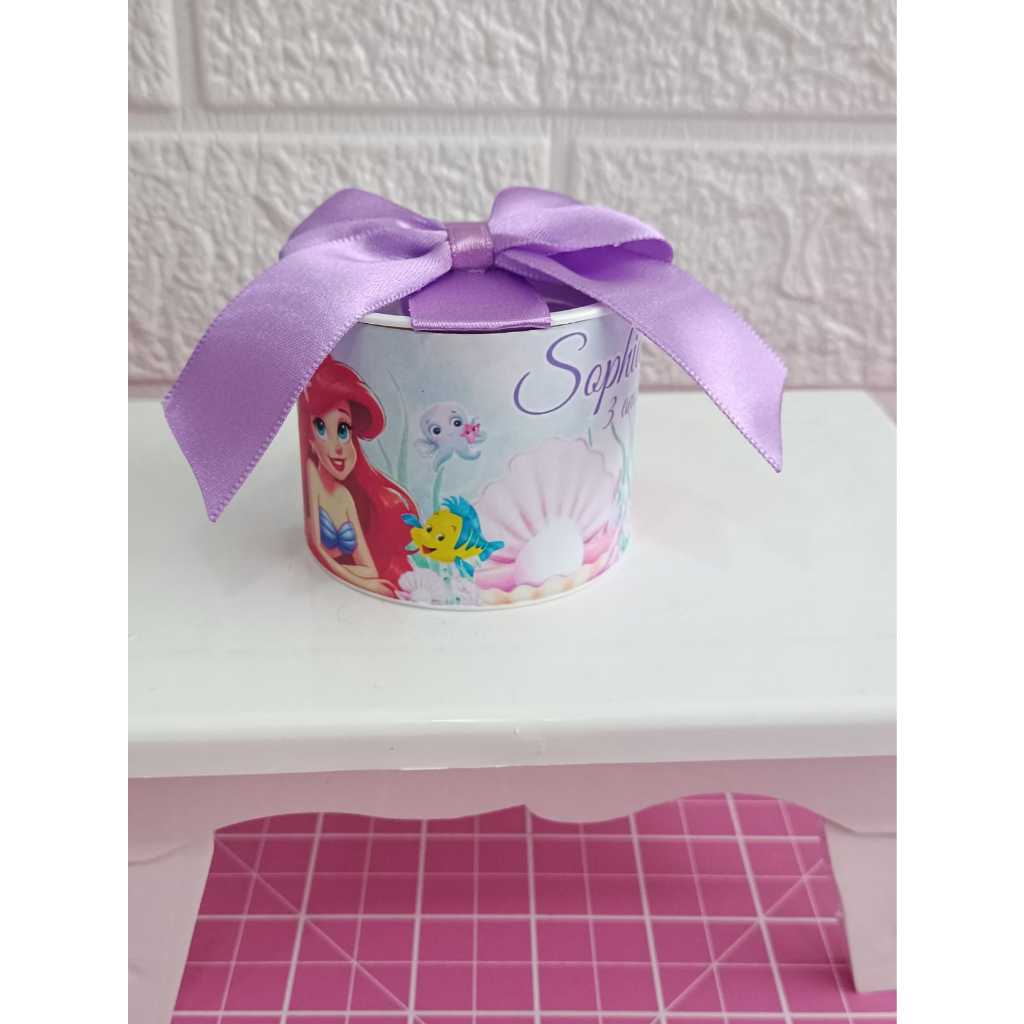 Kit Tubolatas Personalizadas - Pequena Sereia - Princesa Ariel - Lembrancinha de Aniversário - Enfeite de Festa
