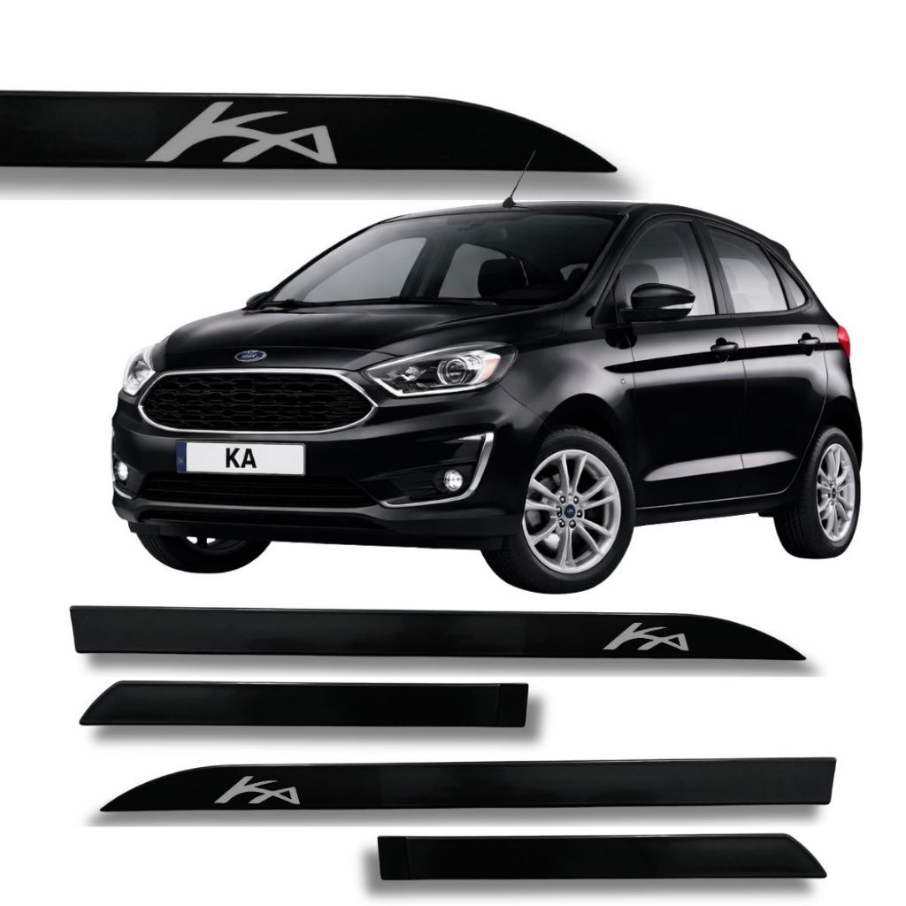 Jogo Friso Lateral Novo Ford KA 2014 até 2020 Preto Ebony