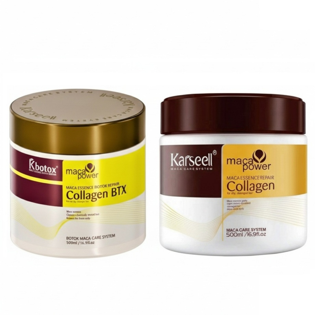 Collagen Kit Completo 2x500ml Botox Capilar + Máscara Tratamento Profundo Para Cabelos Danificados