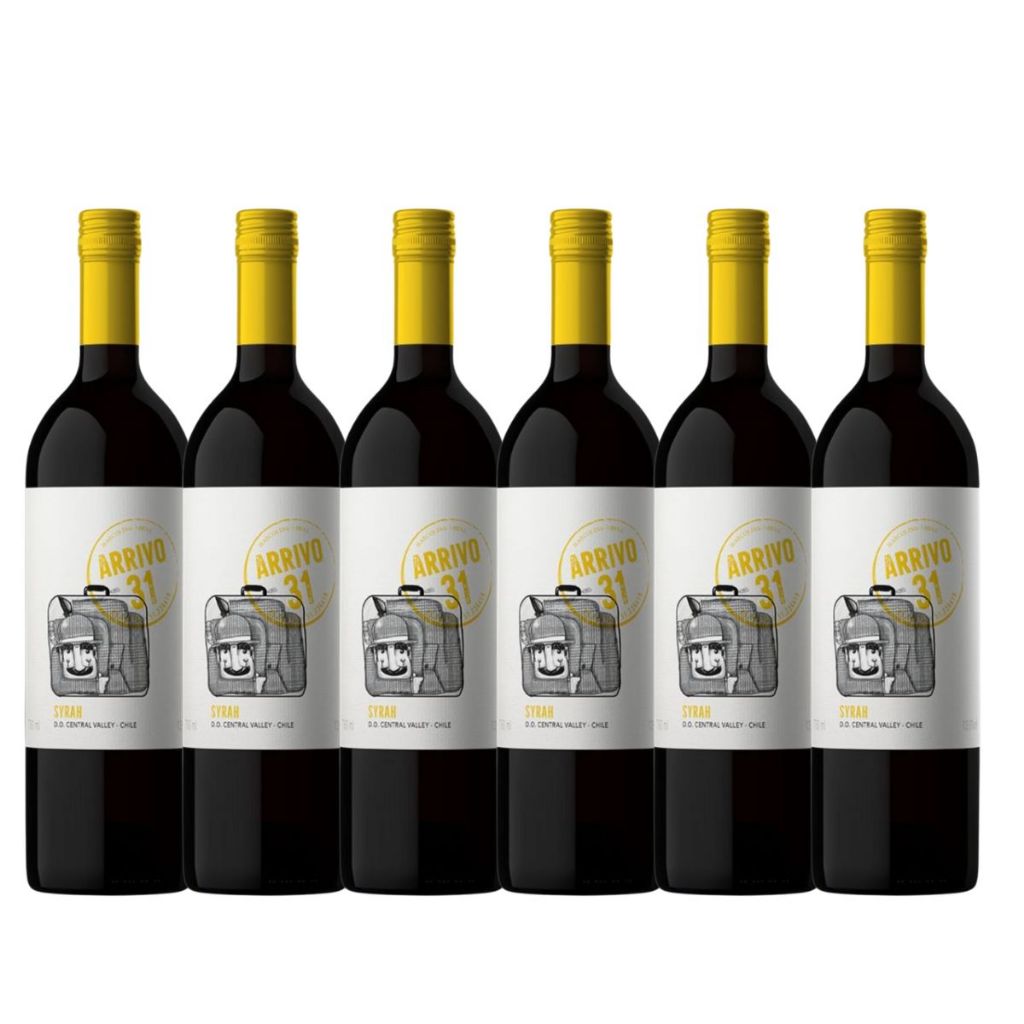 Syrah Vinho Tinto Fino SECO Kit 06 Un Chileno Arrivo 31 750ml