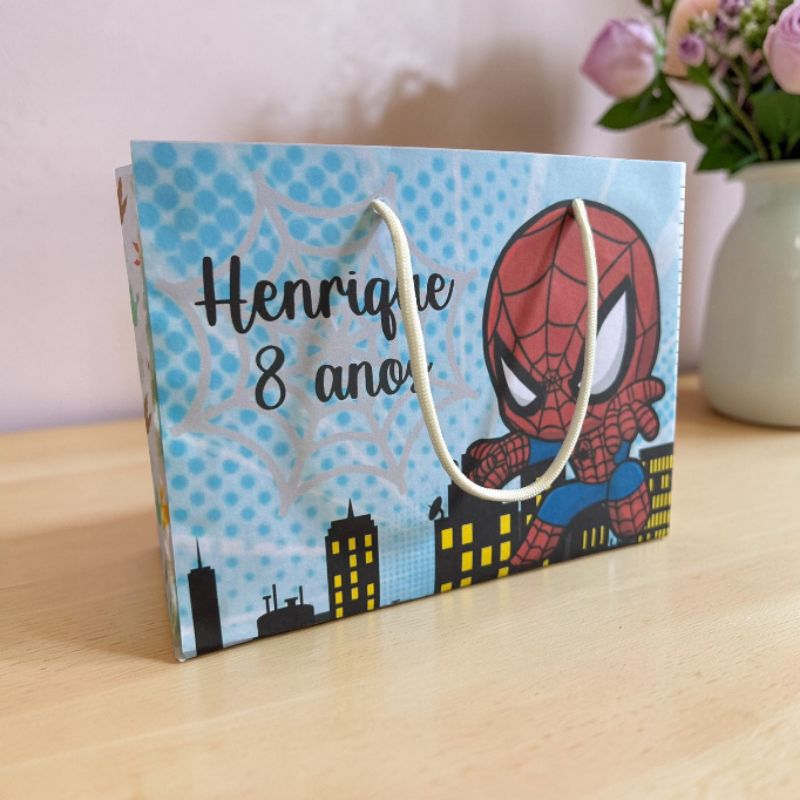 Sacolinha Homem Aranha| Sacolinha personalizada | Lembrancinha | Aniversário Homem Aranha - PEGUE E MONTE