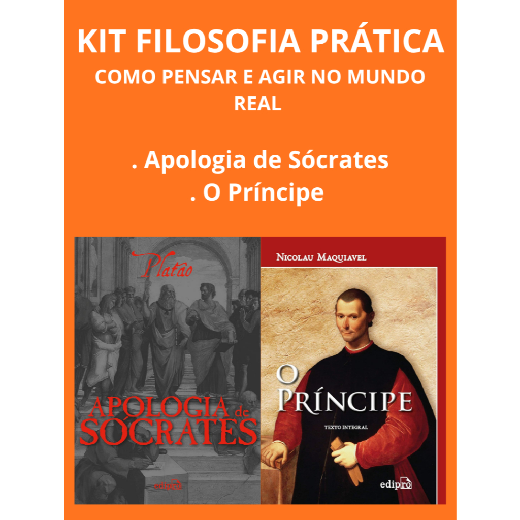 Platão e Maquiavel - Kit de livros com Apologia de Sócrates + O príncipe -  Edição de Bolso - Filosofia