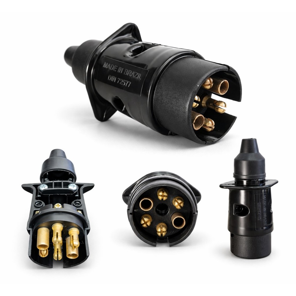 Plug Macho Carretinha Engate Trailler Reboque Tomada 6 Polos em Oferta na Shopee
