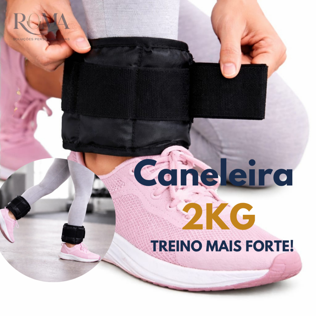 Caneleira de Peso 2kg Academia Par Tornozeleira Profissional Treino de Perna Fitness