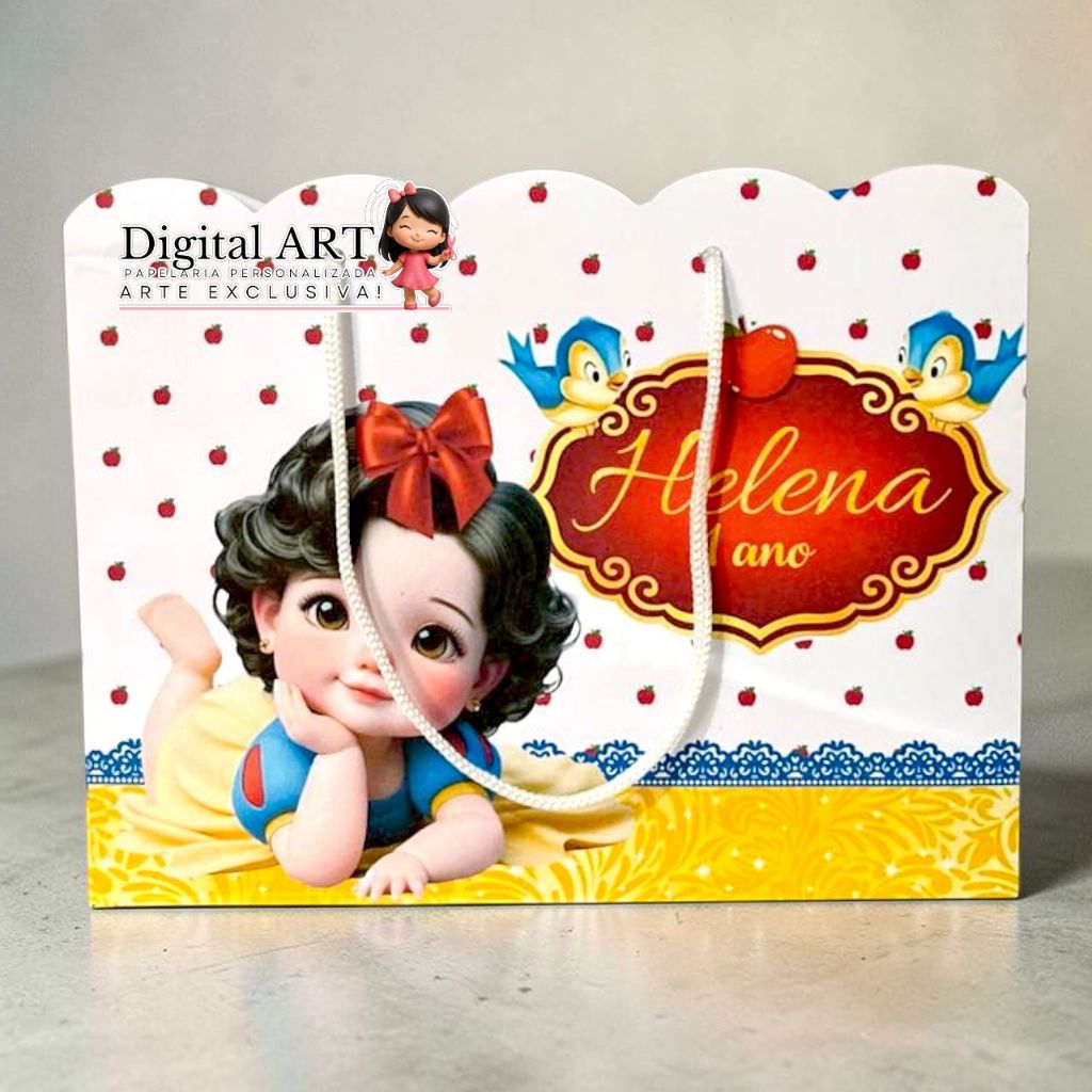 Sacolinha Branca de Neve Baby Personalizada Menino e Menina Lembrancinha Infantil Festa mimos