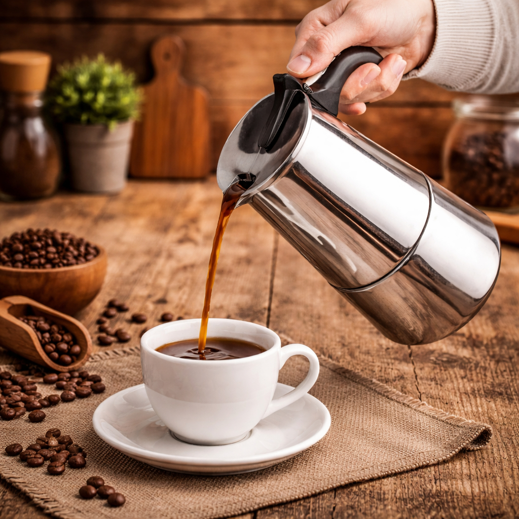 Cafeteira Italiana 6 Xícaras 300ml Inox Cafeteira Moka Café Expresso Fogão ☕ Premium