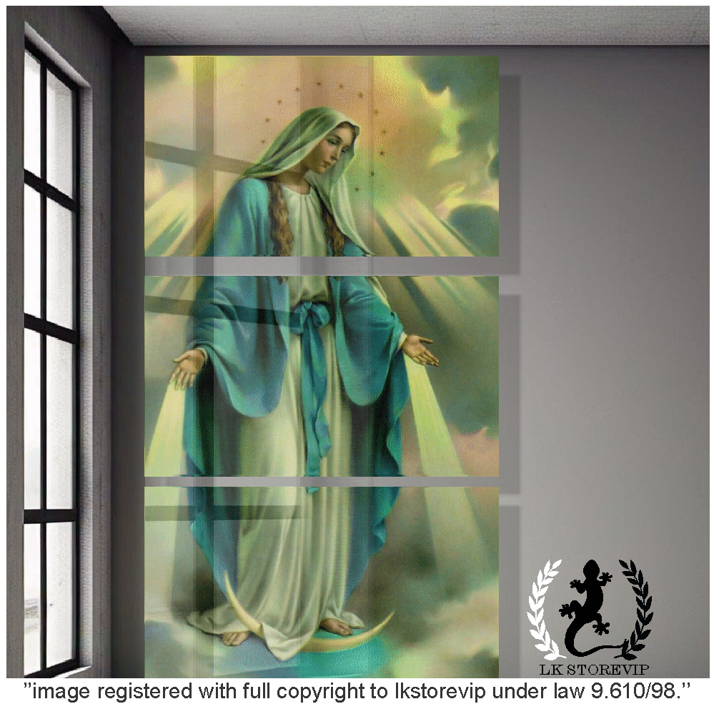 Quadro Decorativo Nossa Senhora Das Graças 3 Pçs 60x40 qualidade premium