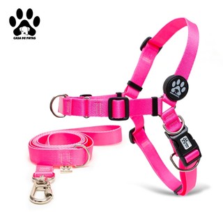 Peitoral Antipuxão + Guia | Para Cachorro que Puxa Muito | Controle Imediato no Passeio