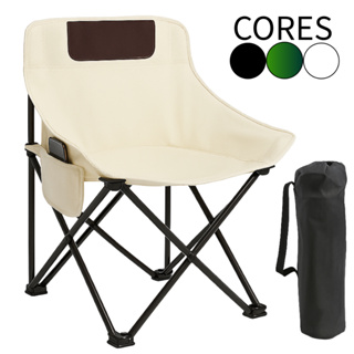 Cadeira Dobrável Pesca Praia Acampamento + Bolsa de Transporte Resistente 150kg Preto Branco Verde em Oferta na Shopee