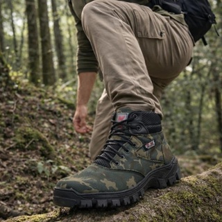 Bota Masculina Coturno Militar Casual Confortável Envio imediato em Oferta na Shopee