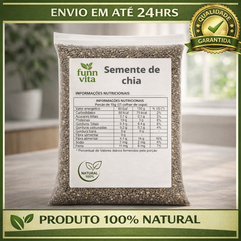 Semente de Chia Natural Sem Glúten