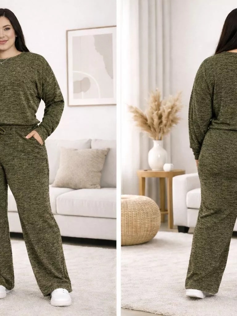 conjunto inverno lanzinha ribi plus size blusa manga longa e calça pantalona super confortável