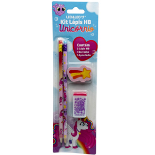 it Lápis HB Unicórnio Leo&Leo com Borracha e Apontador – Material Escolar Fofo Infantil em Oferta na Shopee