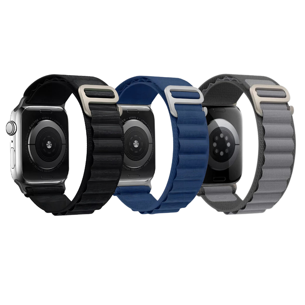 Kit 3 Pulseiras Alpine Loop Fivela Para Apple Watch Smartwatch Ultra 42/49mm