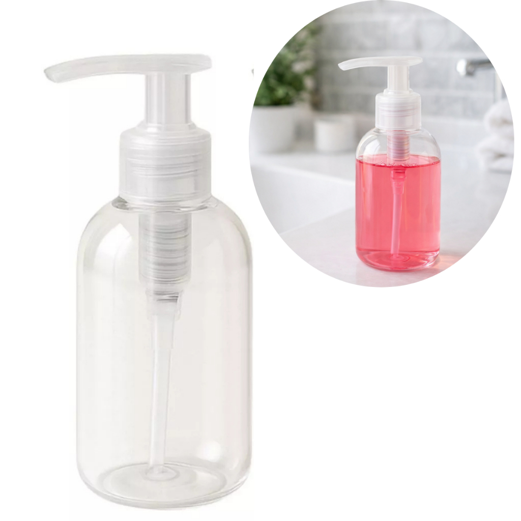 KIT  20 Frascos Pet 100ml Com Válvula Pump Sabonete Transparente , Creme , Álcool em Gel