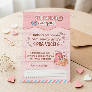 Folheto Agradecimento Seu Pedido Chegou 10x7cm Panfleto Para Loja Shopee E-commerce em Oferta na Shopee