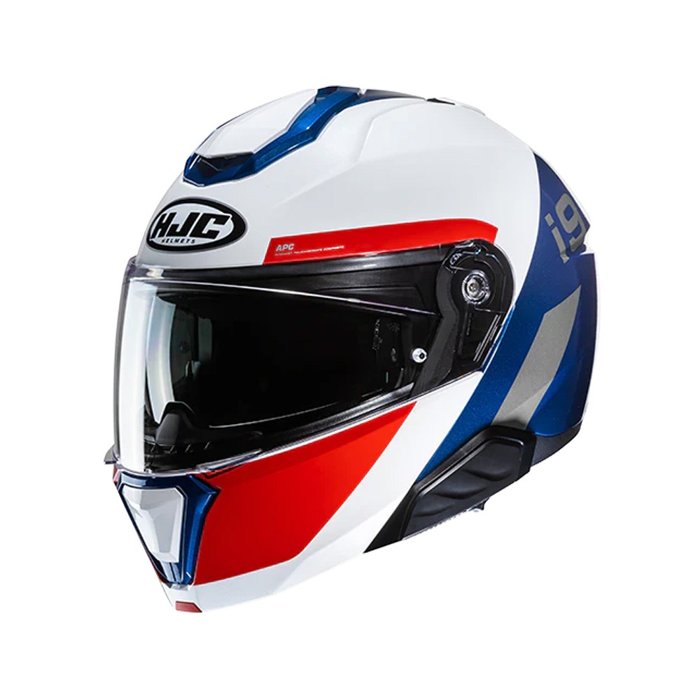 CAPACETE HJC I91 BINA BRANCO VERMELHO AZUL NUMERO 58