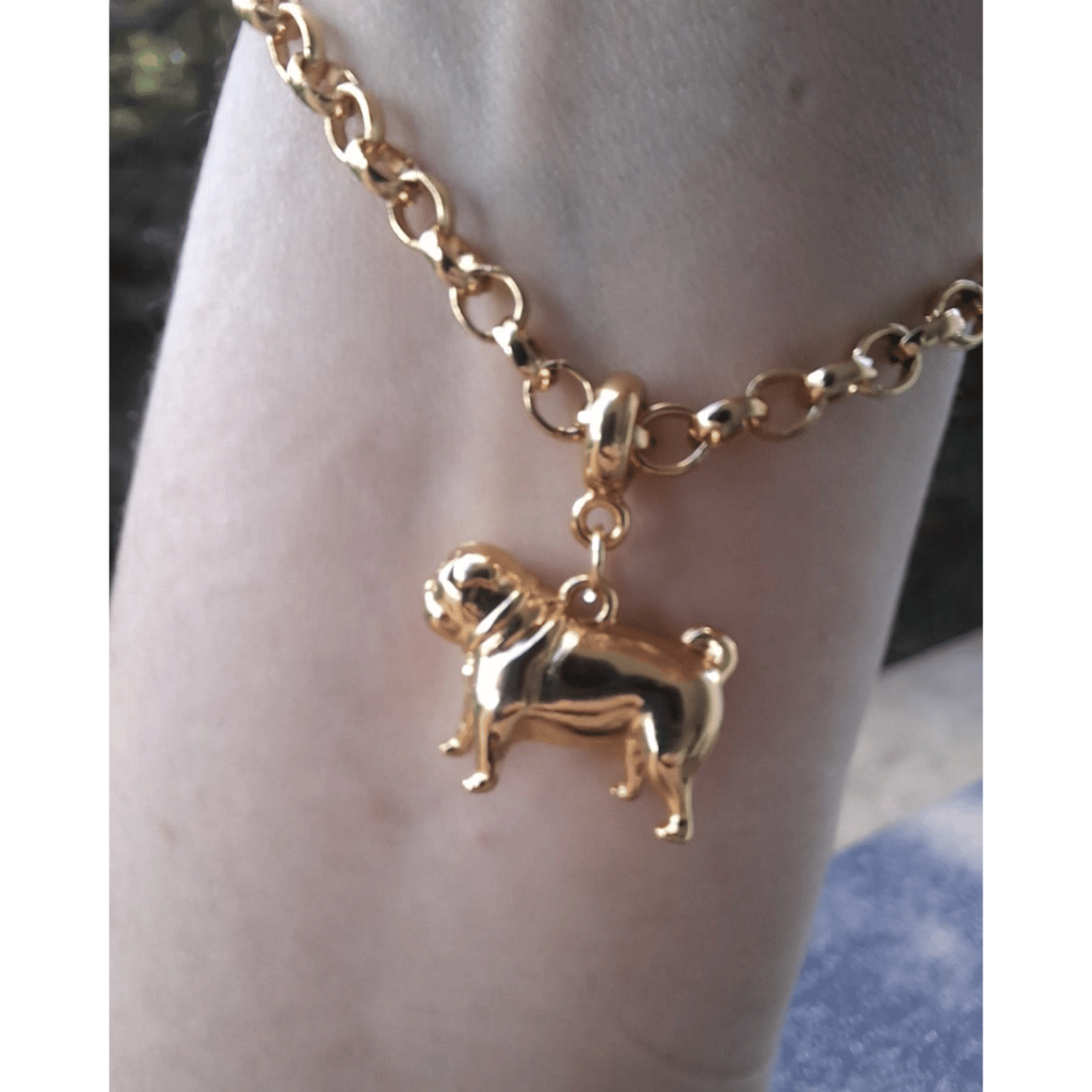 Berloque de Cachorro PET - PUG | Banhado a Ouro