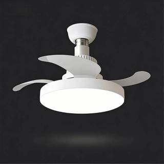 Ventilador De Teto Retrátil 40W Forte Lâmpada 3 Cores E27 Silencioso Bivolt Com Controle VT Economia 80% energia Quarto