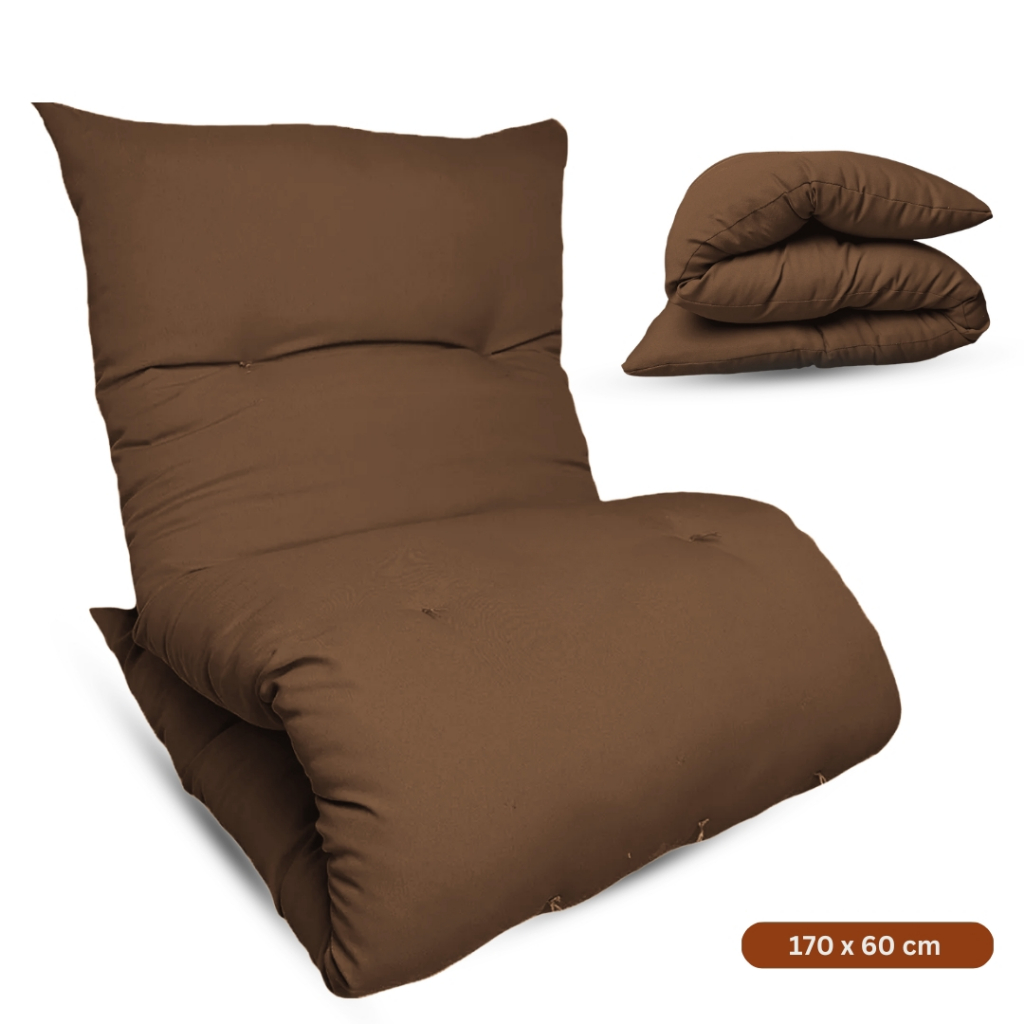 Almofada Futon Dobrável 170x60x9cm Colchonete Multiuso Chão Pallets Sofá Visita Meditação Macia