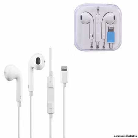 Fone de Ouvido com Fio Lightning para iPhone e P2 com Controle de Volume e Microfone Alta Qualidade