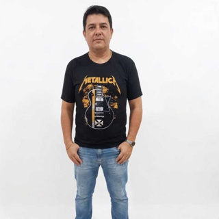 Camiseta Masculina Banda Rock 100% Algodão em Oferta na Shopee