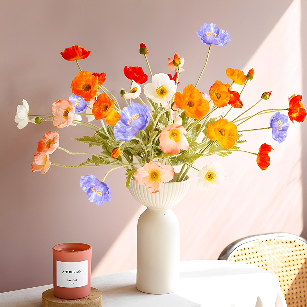 Buquê De 32 Flores Artificiais Flor Artificial Decoração Para Casa Arranjo De Mesa De Jantar em Oferta na Shopee