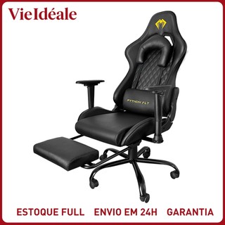 Cadeira Gamer Python Fly Deluxe, Design Ergonômico, Ajuste De 90-150 Graus, Design Preto E Dourado