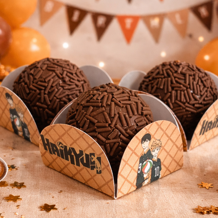 50 Forminha Haikyuu 4 Pétalas n6 Festa Infantil Personalizado Lembrancinha Aniversário