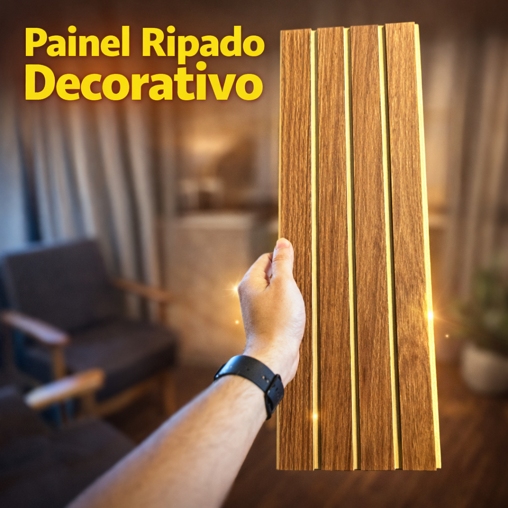 Kit 15/20/30 Painéis Ripados MDF 45x1cm Revestimento Moderno e Sofisticado para Paredes