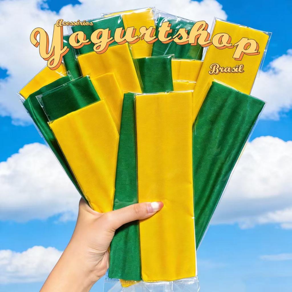 Faixas De Cabelo Penteados E Esportes/ Verde e Amarelo Headband