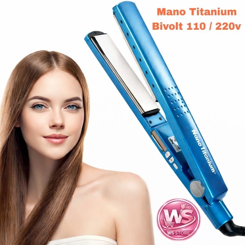 Prancha Chapinha Profissional Nano Titanium Prancha Alisadora Cabelo Liso Bivolt shopee