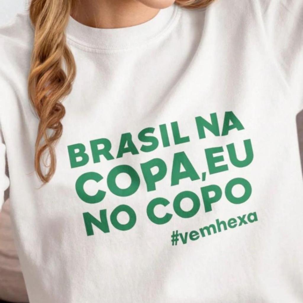 T-shirt do Brasil Blusa Feminina da Copa do Mundo Camiseta da Seleção Torcedor Brasileira Algodão