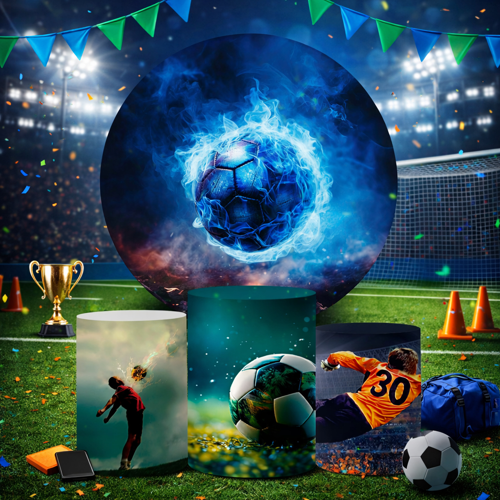 Trio Capas Cilindros + Capa de Painel Tema Esportes Veste Fácil