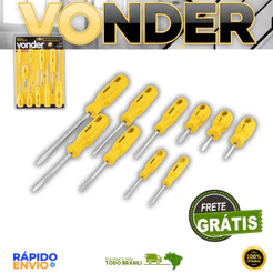 Jogo De Chaves Fenda E Phillips 10 Peças VONDER Premium Resistente Oferta Original