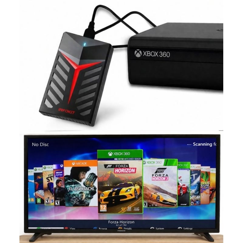 HD Externo Gamer 320gb Xbox 360 destrava funciona em qualquer Xbox 360 com 50 JOGOS COMPLETOS e 4 mil jogos Retrô