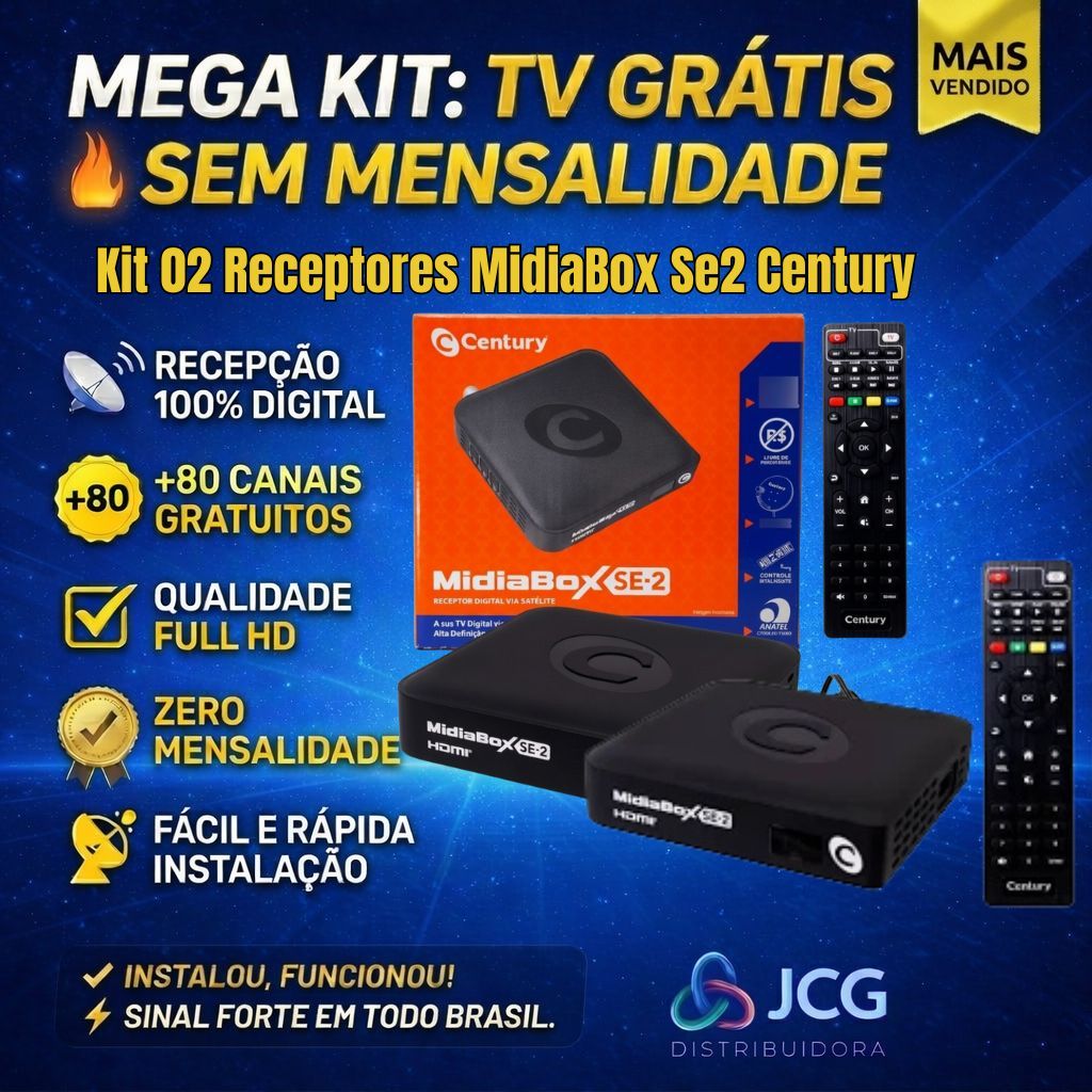 Kit 2 Receptores Century Midiabox Se-2 Full Hd