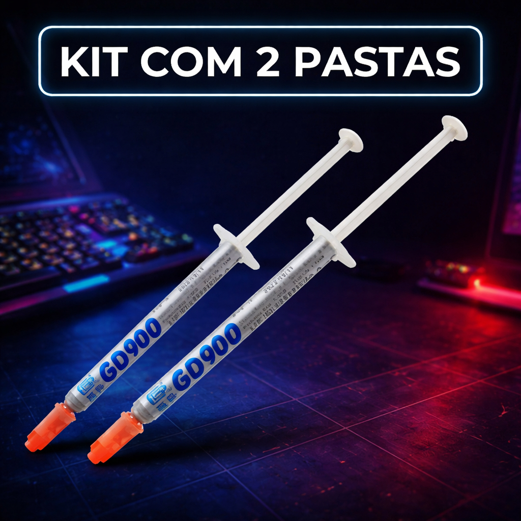 Kit 2 Pasta Térmica Prata GD900 Processador PS3 PS4 Pc Placa de Video Notebook 4,8W/MK 1g
